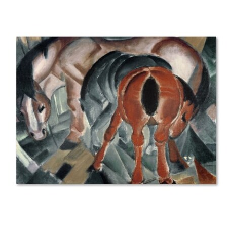 Trademark Fine Art Franz Marc 'Horse With Two Foals 1912' Canvas Art, 14x19 BL01216-C1419GG